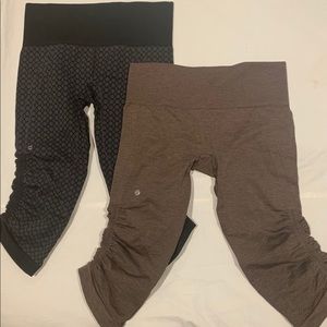 2 pairs of LuLuLemon In the Flow crop leggings